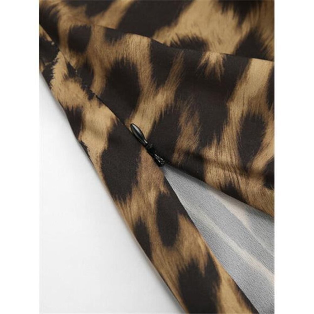 Leopard Print Bodycon Maxi Skirt - Picture 8 of 12